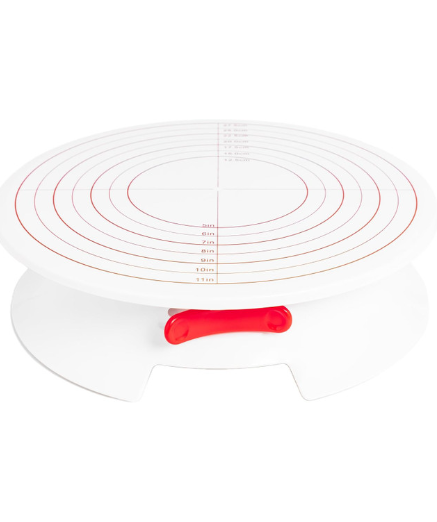 Fat Daddio's Turntable with Brake, and top measuring guide, 12" x 3"
