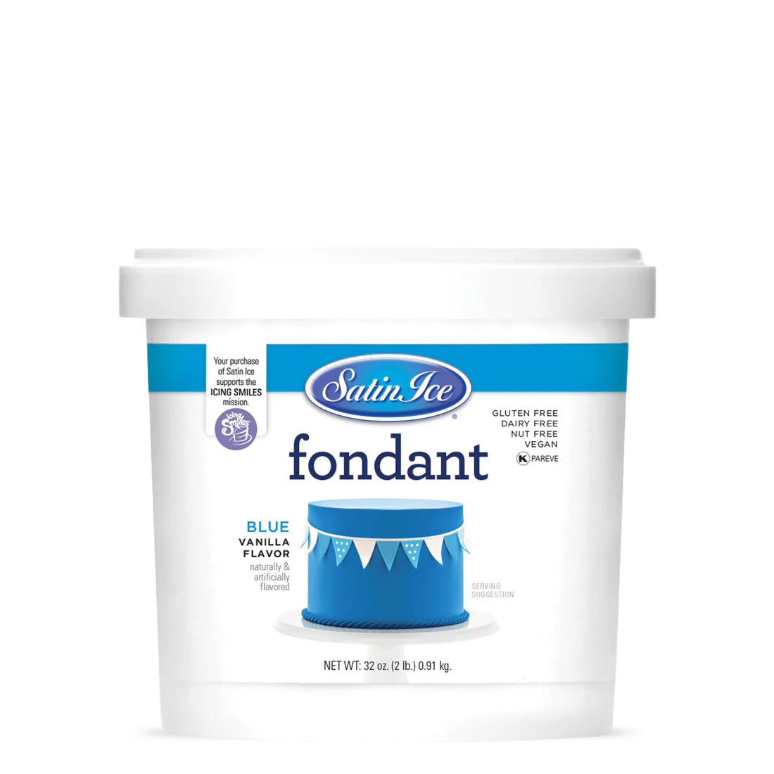 Satin Ice Blue Vanilla Fondant - 2lb.