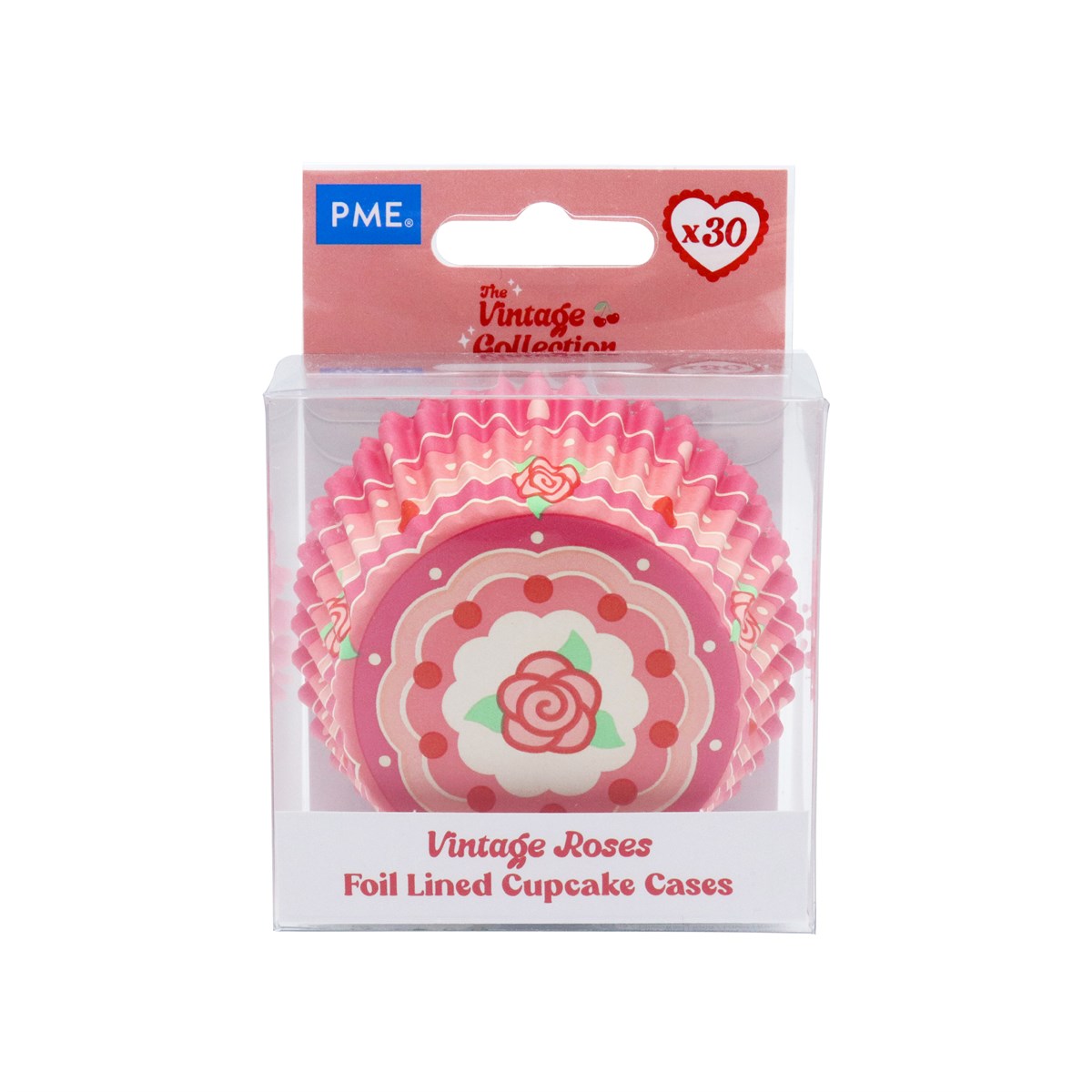 Vintage Foil-lined Cupcake Cases - Roses (Pack of 30)