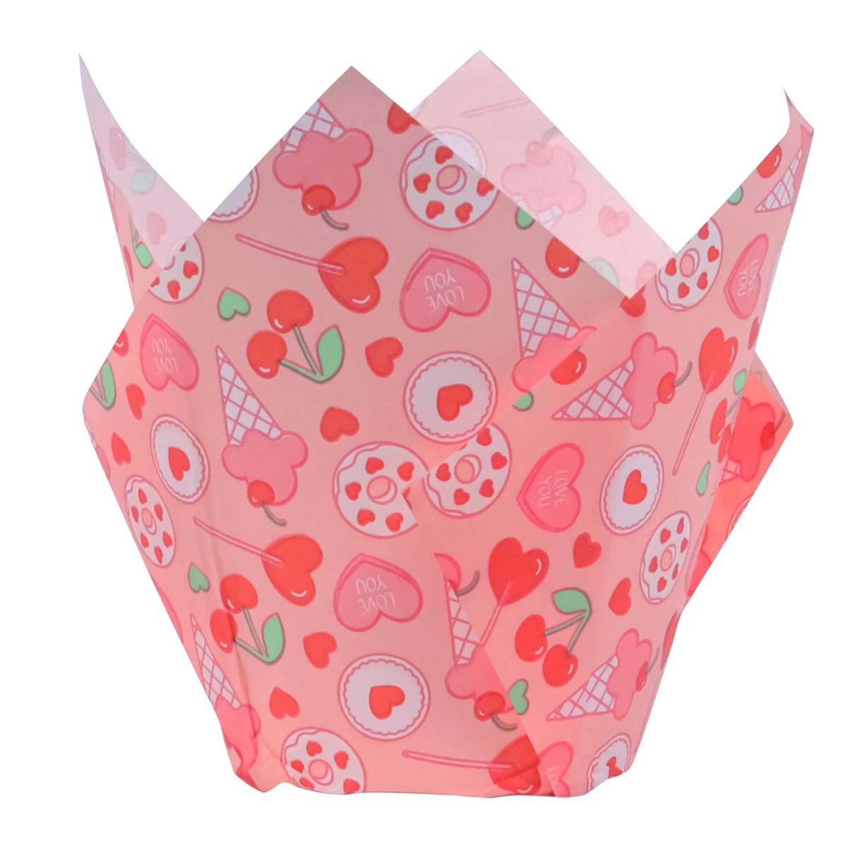 Valentines Tulip Muffin Cases - Sweet Love (Pack of 24)