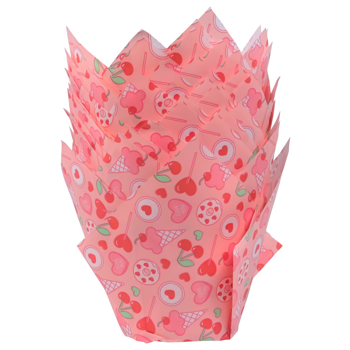 Valentines Tulip Muffin Cases - Sweet Love (Pack of 24)