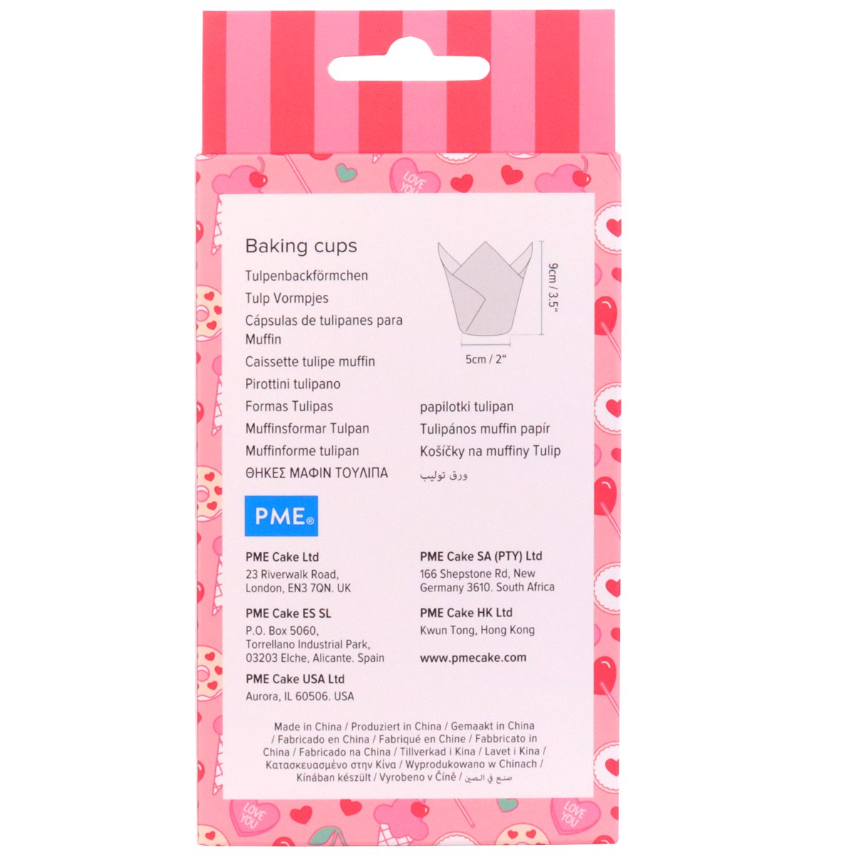Valentines Tulip Muffin Cases - Sweet Love (Pack of 24)