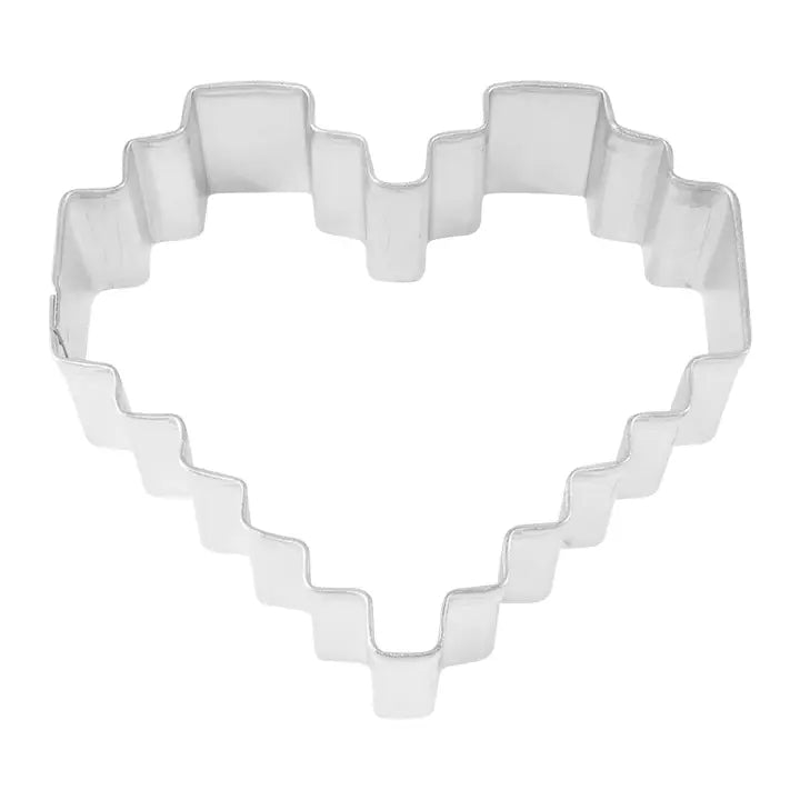 Heart Pixelated Cookie Cutter (3")