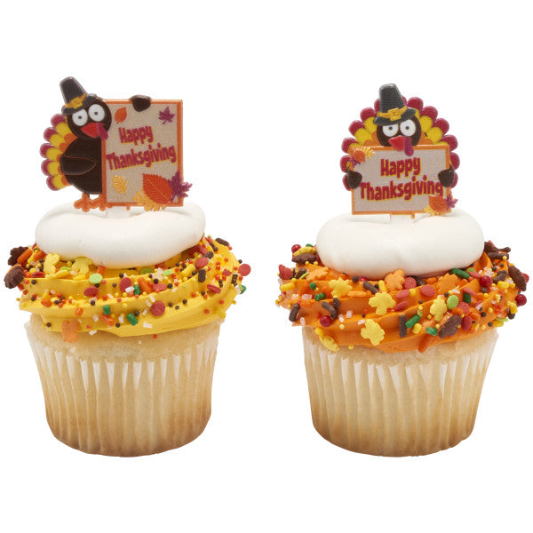 Happy Thanksgiving Turkeys Cupcake Picks