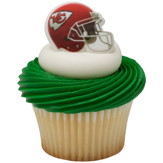 Kansas city Chiefs Team Helmet Cupcake Rings