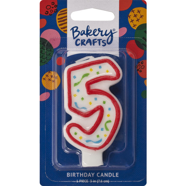 5 Party Red Numeral Candles