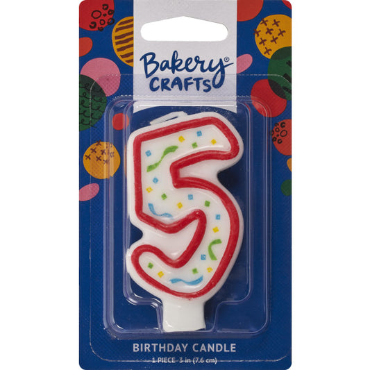 5 Party Red Numeral Candles