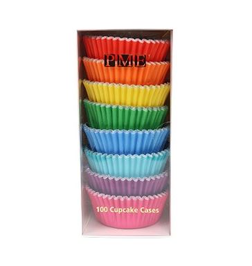 Baking Cup Cases Foil Lined - Rainbow Pk/100