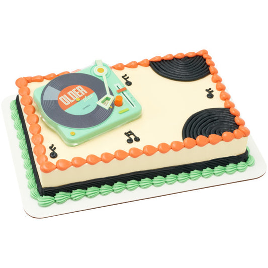 Older Than Record Player Cake Topper