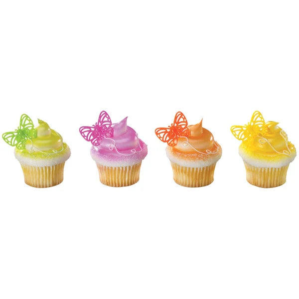 Bright Butterfly Cupcake Rings