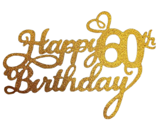 Happy 60th Birthday Cake Topper