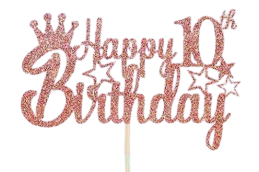 Happy 10st Birthday Cake Topper