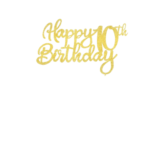 Happy 10th Birthday Cake Topper