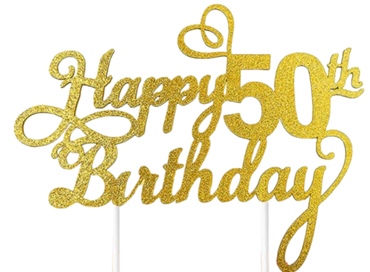 Happy 50th Birthday Cake Topper