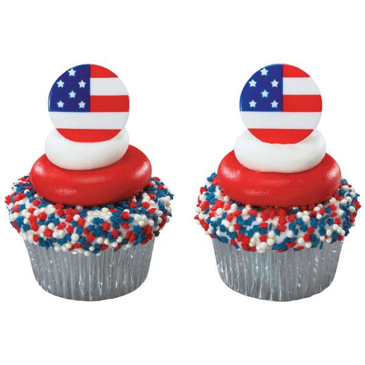 American Flag Cupcake Rings