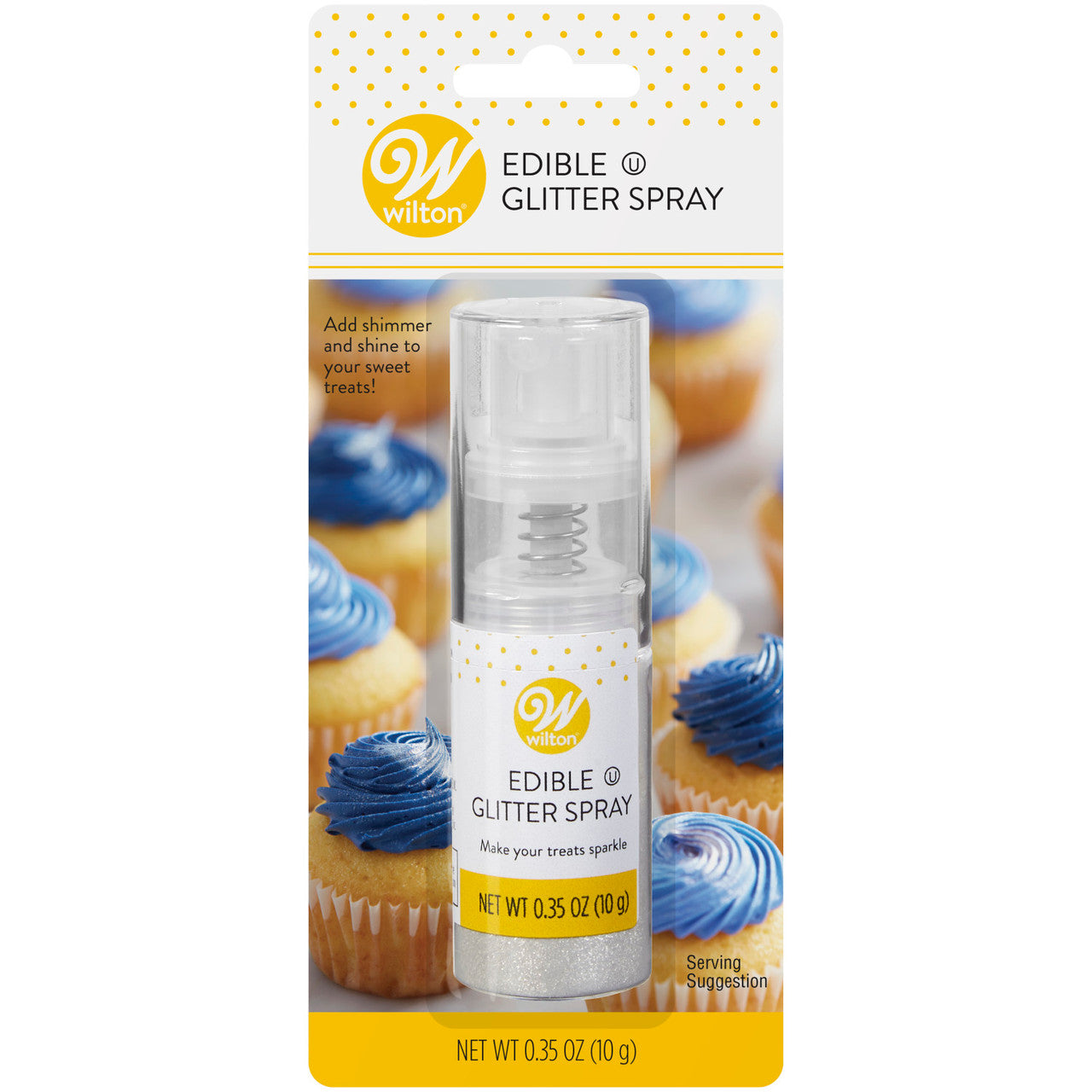 Metallic Silver Edible Sparkling Glitter Spray