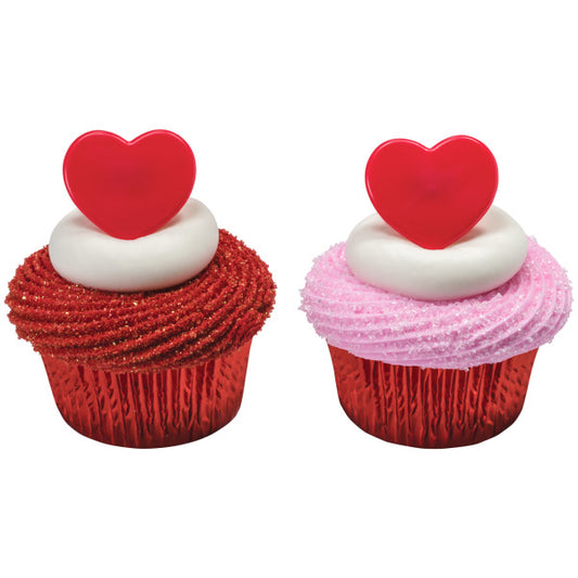 Red Heart Cupcake Rings