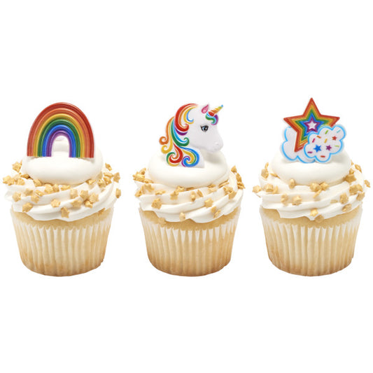 Rainbow Unicorn Assortment Cupcake Rings