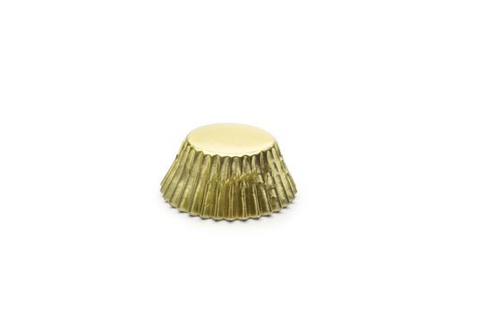 Mini Gold Foil Bake Cups, 48 Count (Plastic Container Package)