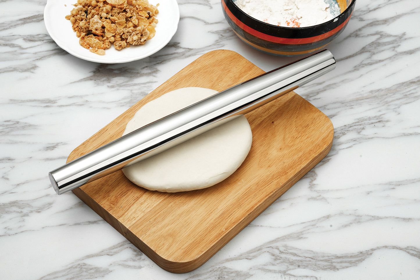 Stainless Steel French Rolling Pin, 18", Tapered