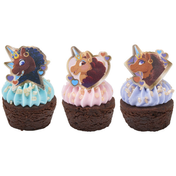 Afro Unicorn Magic Within Cupcake Rings