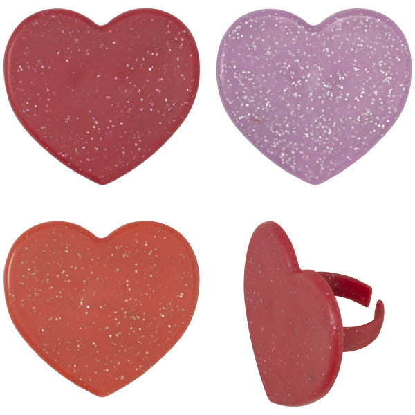 Shimmer Hearts Cupcake Rings