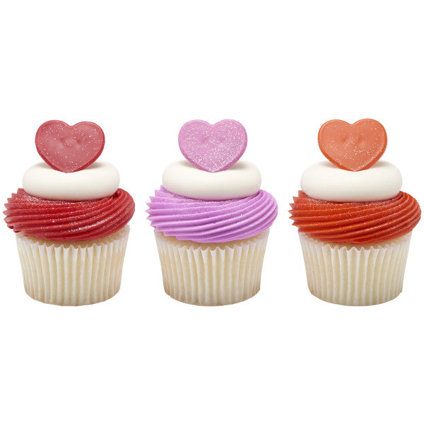 Shimmer Hearts Cupcake Rings