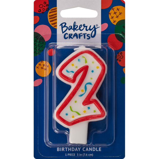 2 Party Red Numeral Candles