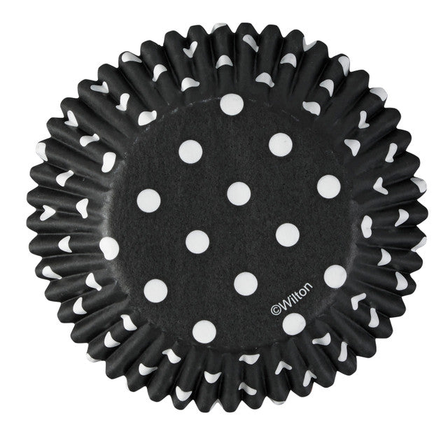 Solid Red and Black and White Polka Dot Paper Cupcake Liners, 75-Count