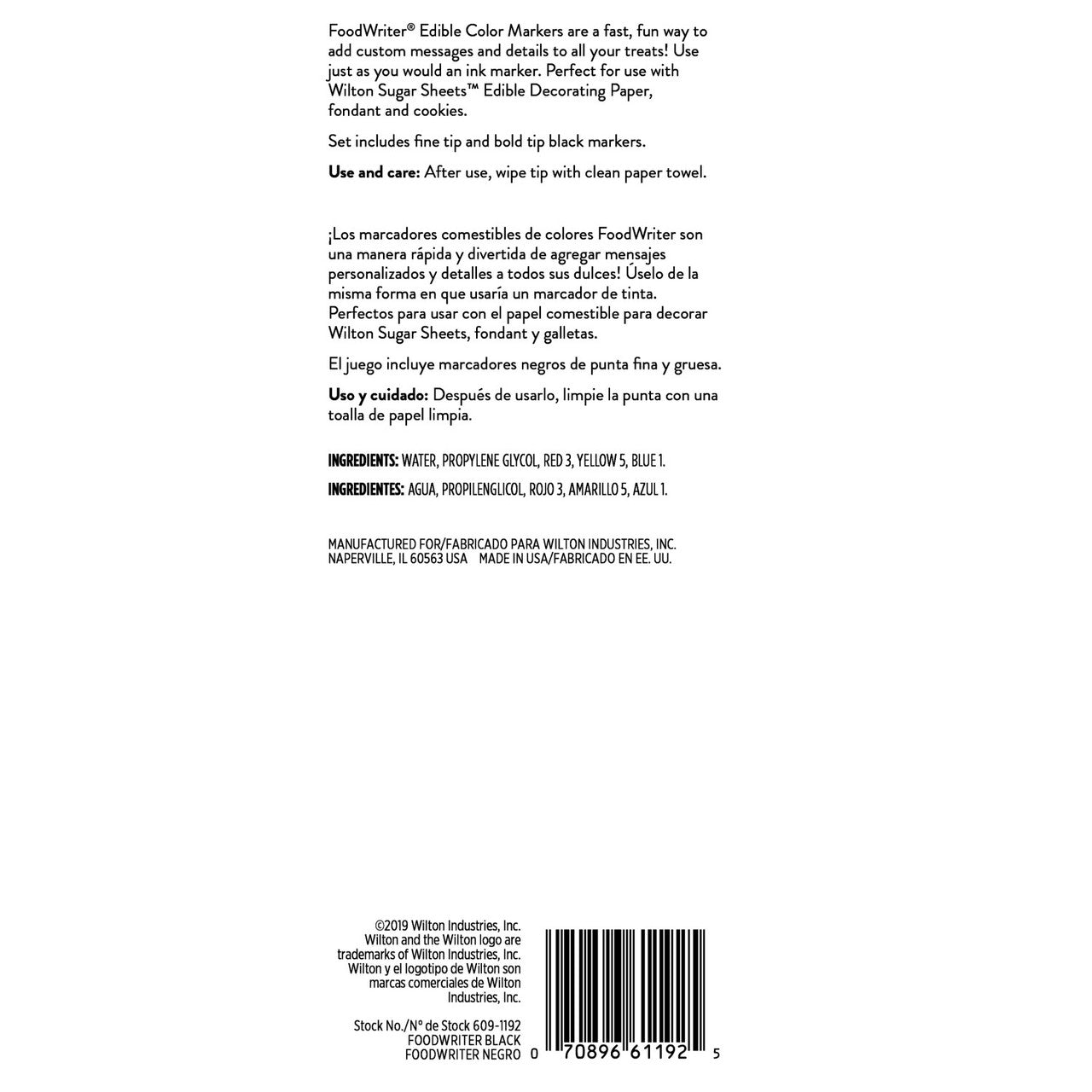 FoodWriter Edible Black Color Marker Set, 2-Piece