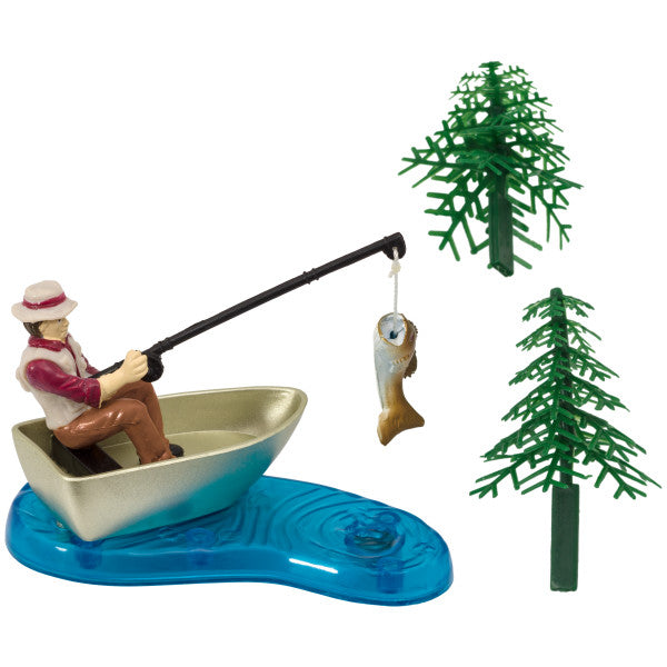 Fisherman with Action Fish Cake Topper Set