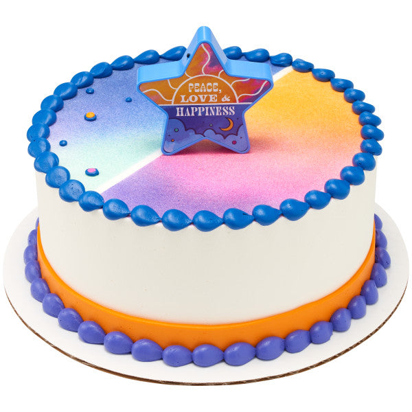 Peace Love & Happiness Cake Topper