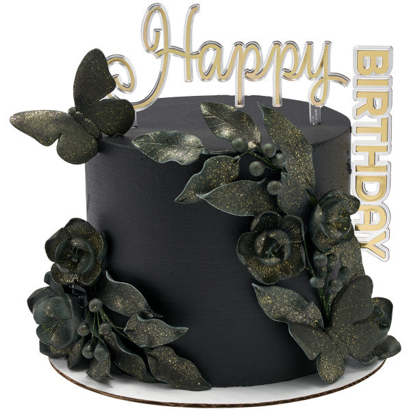 Happy Birthday Gold Vertical Layon