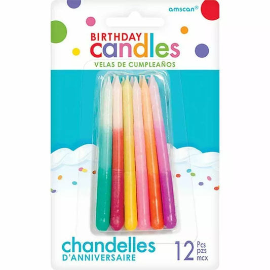 Rainbow Party Supplies Ombre Cake Candles