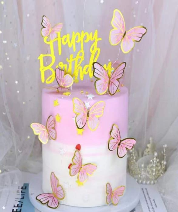 10pcs Butterfly Design Cake Topper
