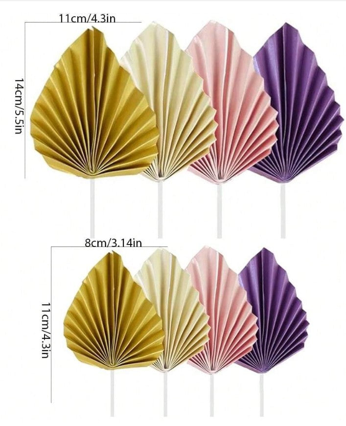 2pcs  Pink Tree Leaves Fan Shaped