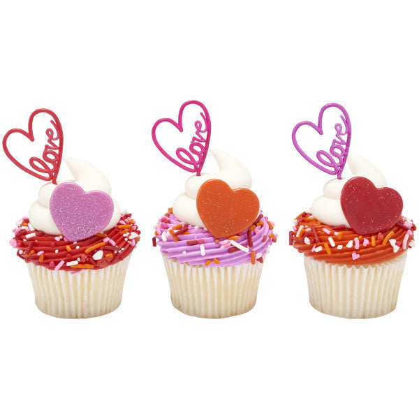 Shimmer Hearts Cupcake Rings