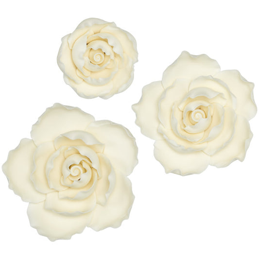 Ruffled Edge Rose Assortment Gum Paste Flowers