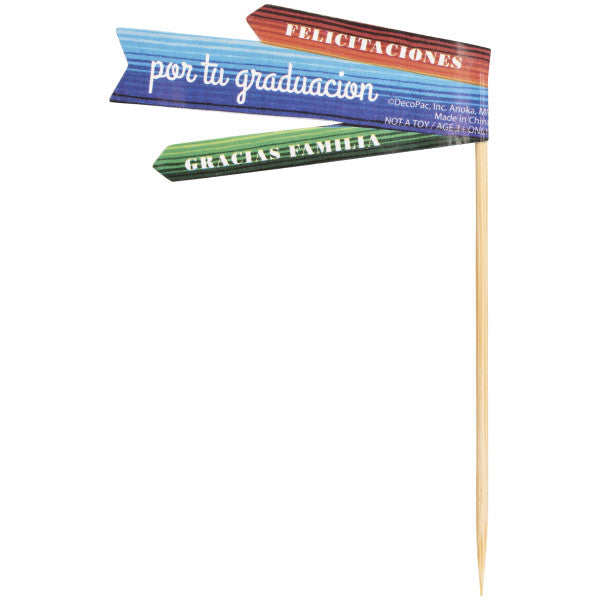 Felicitaciones Sarape Cupcake Picks