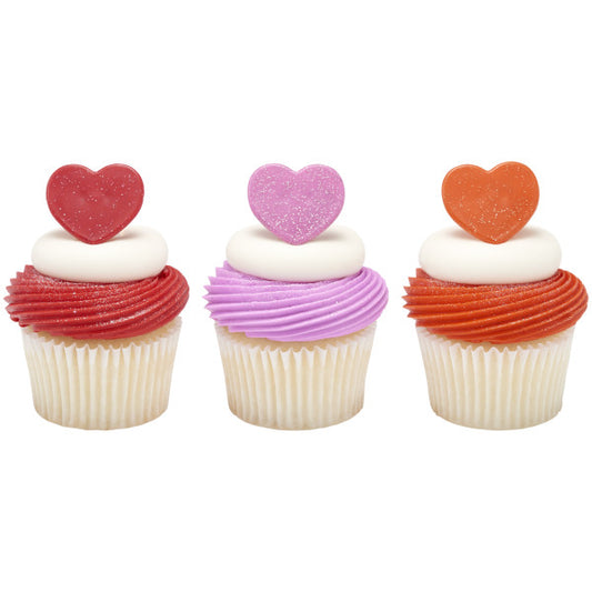 Shimmer Hearts Cupcake Rings