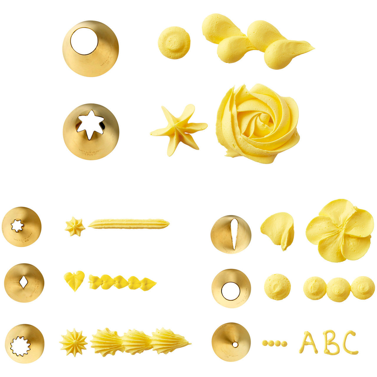 Navy Blue and Gold Piping Tips and Cake Decorating Supplies Set, 17-Piece