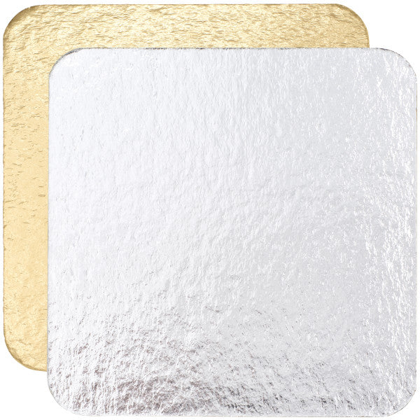 5" Square Gold/Silver Cake Board