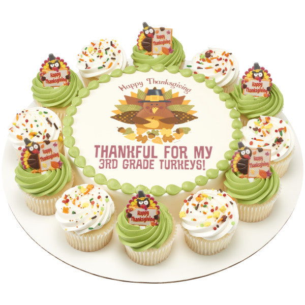 Happy Thanksgiving Turkeys Cupcake Picks