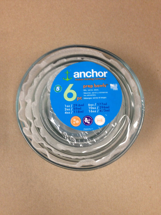 Anchor 6 pc prep bowls
