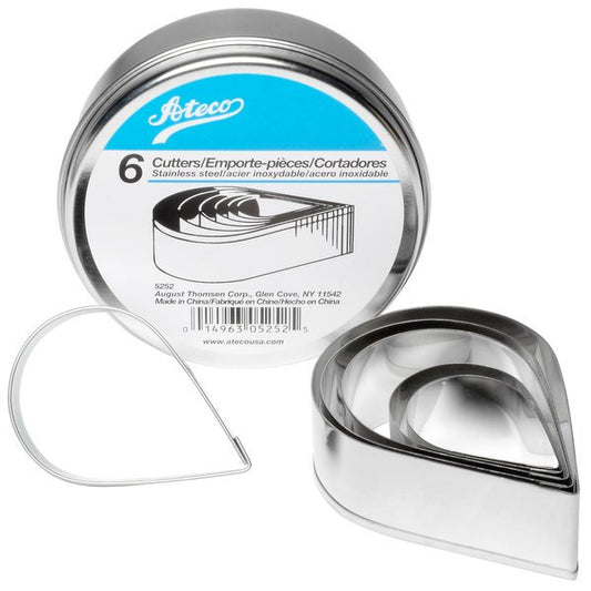 Plain Tear Drop 6 pc Cutter Set