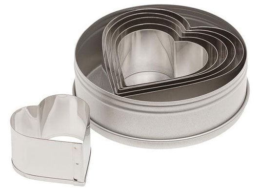 Heart 6pc Plain Cutter Set