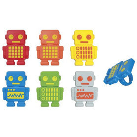 Robot Party Cupcake Rings