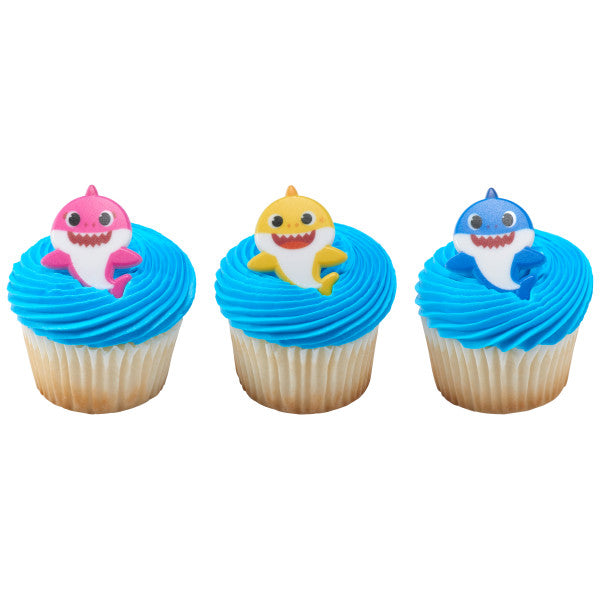 Baby Shark Mommy, Daddy and Baby Cupcake Rings