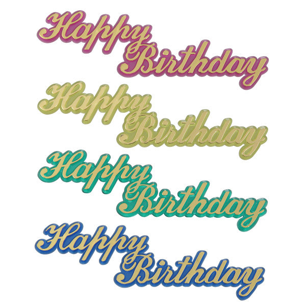 Large Happy Birthday Script Plaques - Asst.