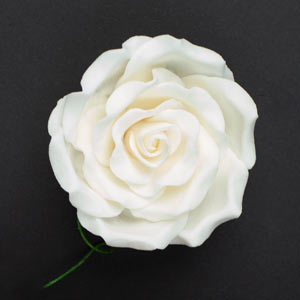 Fancy Gum Paste Rose-Large-White